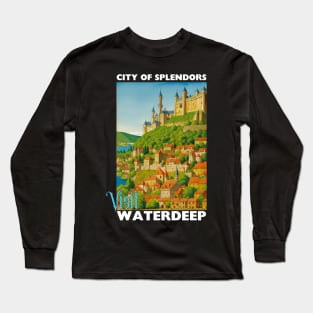 Waterdeep Tourism Poster Design - Travel D&D Long Sleeve T-Shirt